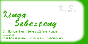 kinga sebesteny business card